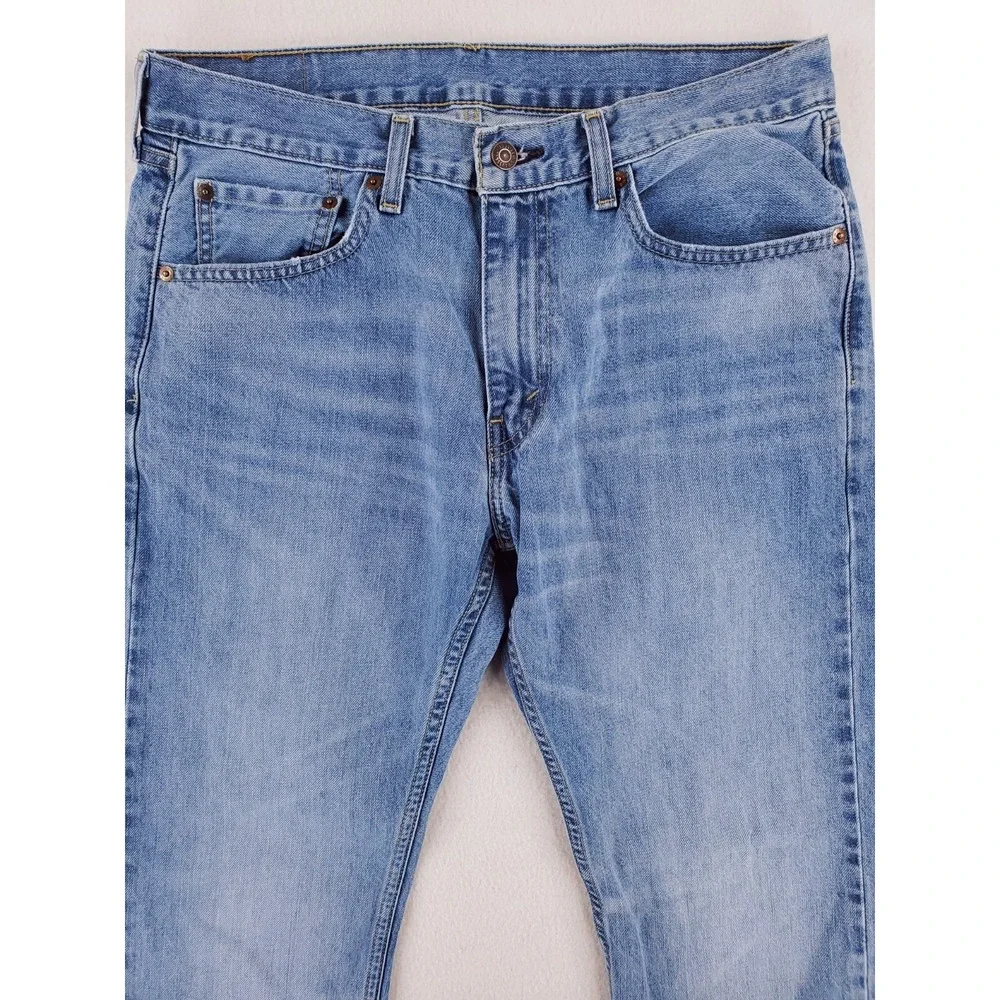 Levis 505 Jeans Mens 32x30 Regular Straight Heavy Denim Work Pants Stone Wash
